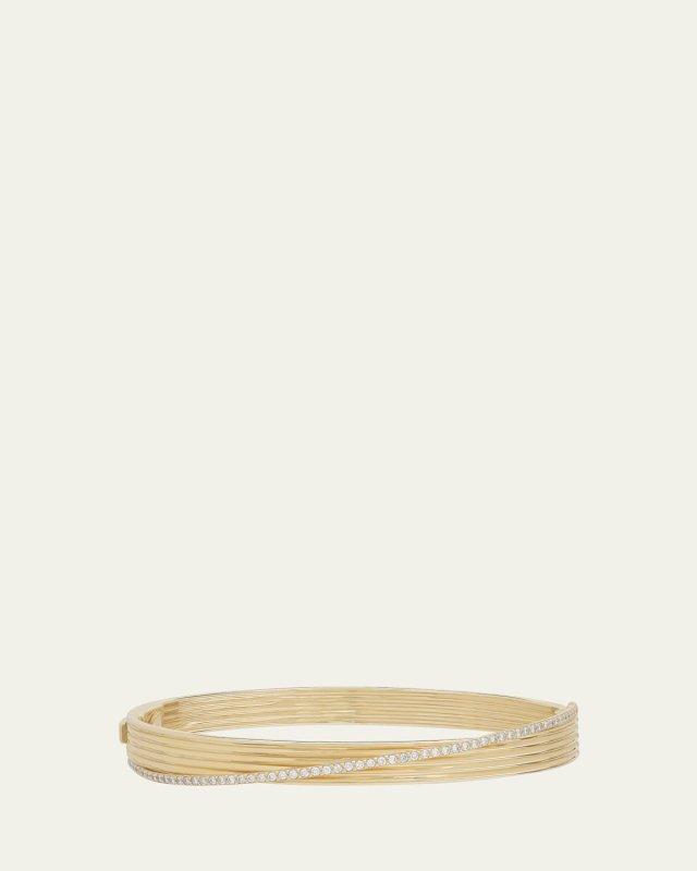 14K Yellow Gold Flawless LANA Planet Bangle